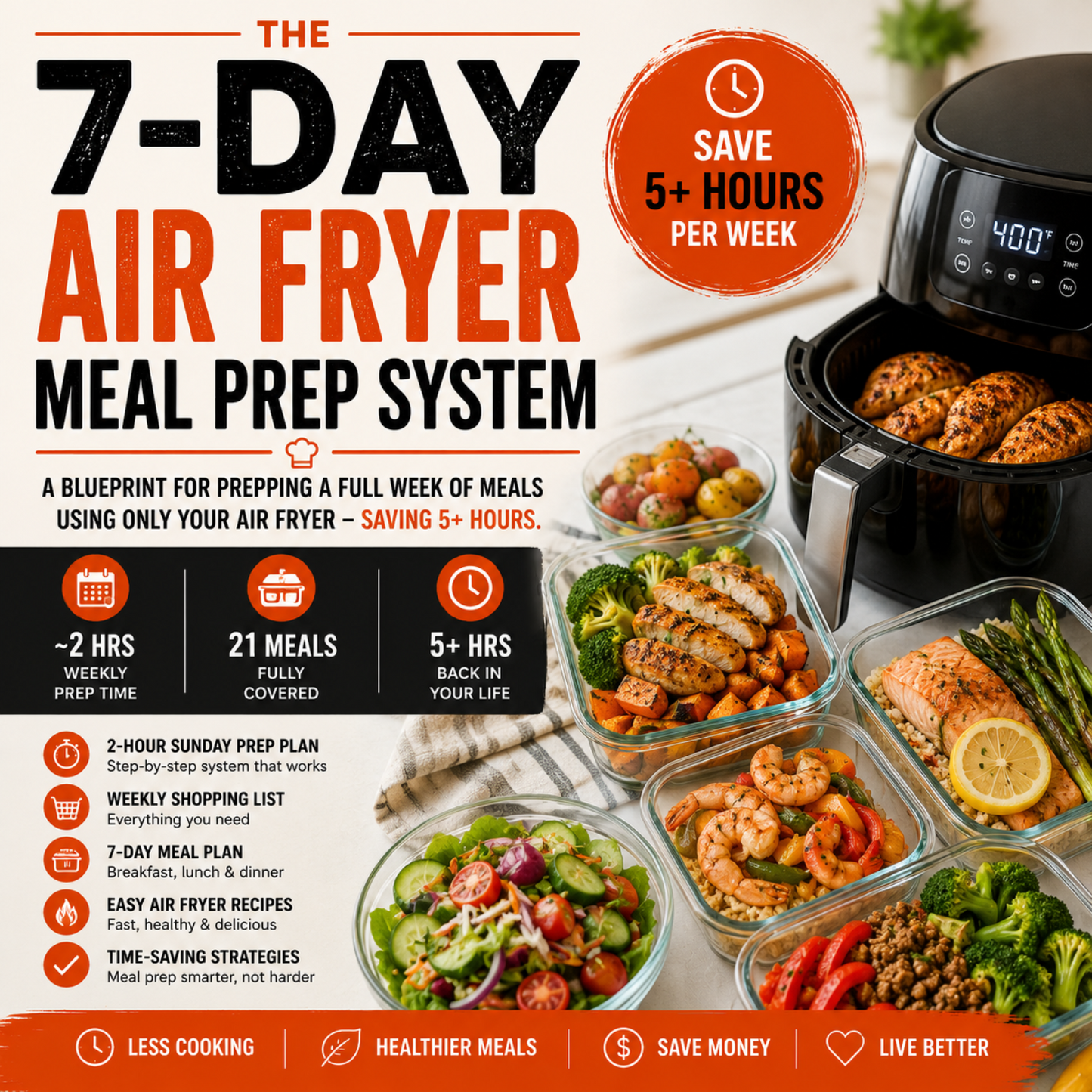 The 7-Day Air Fryer Meal Prep System Save 5+ Hours a Week