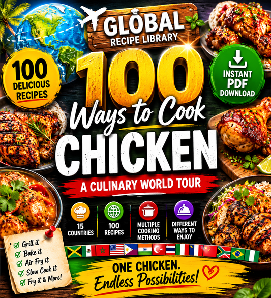 100 Ways to Cook Chicken Around the World (Digital PDF Cookbook)